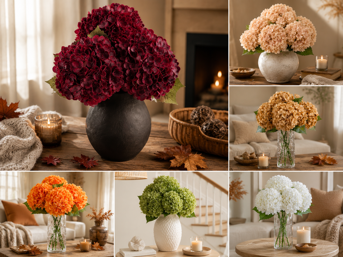 Hortensia d’Automne Artificiel – Hortensias artificiels réalistes avec une texture naturelle