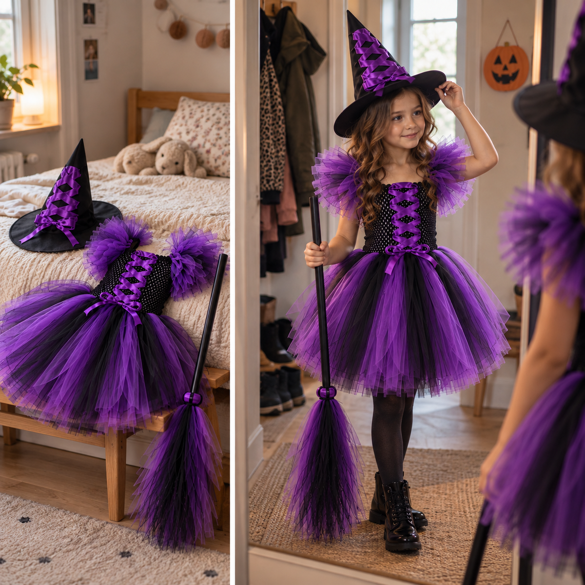 Sorcière Magique – Costume de sorcière trois pièces pour enfants