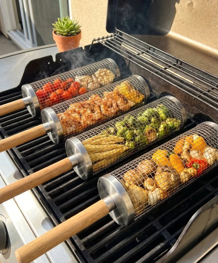 Panier grill rotatif