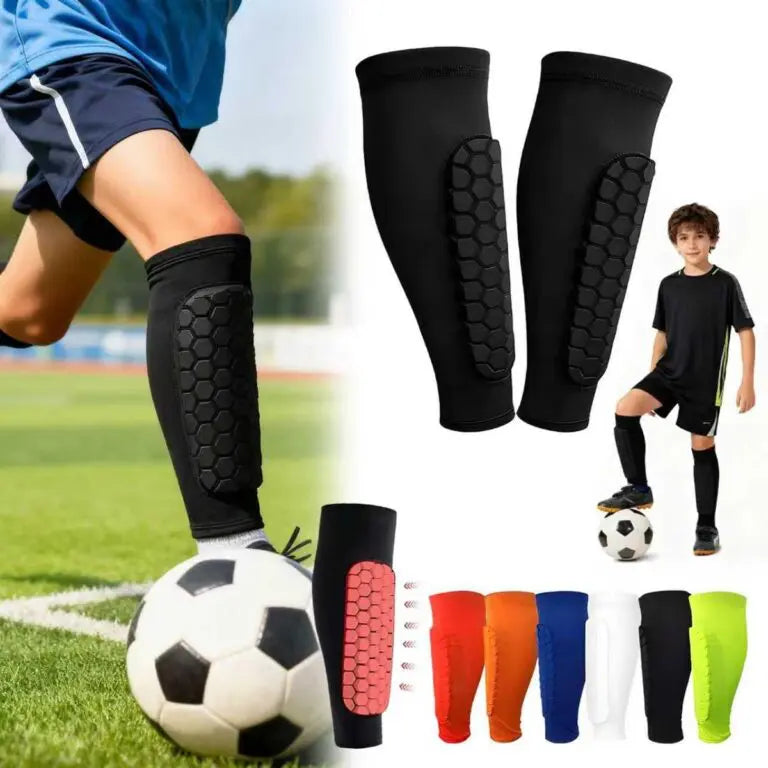 ProShield - Protège-tibias de football - Manchon de compression avec protection en nid d'abeille pour un jeu plus sûr et plus fluide