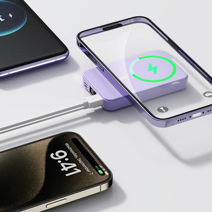 Batterie Externe Sans Fil Magnétique avec Support