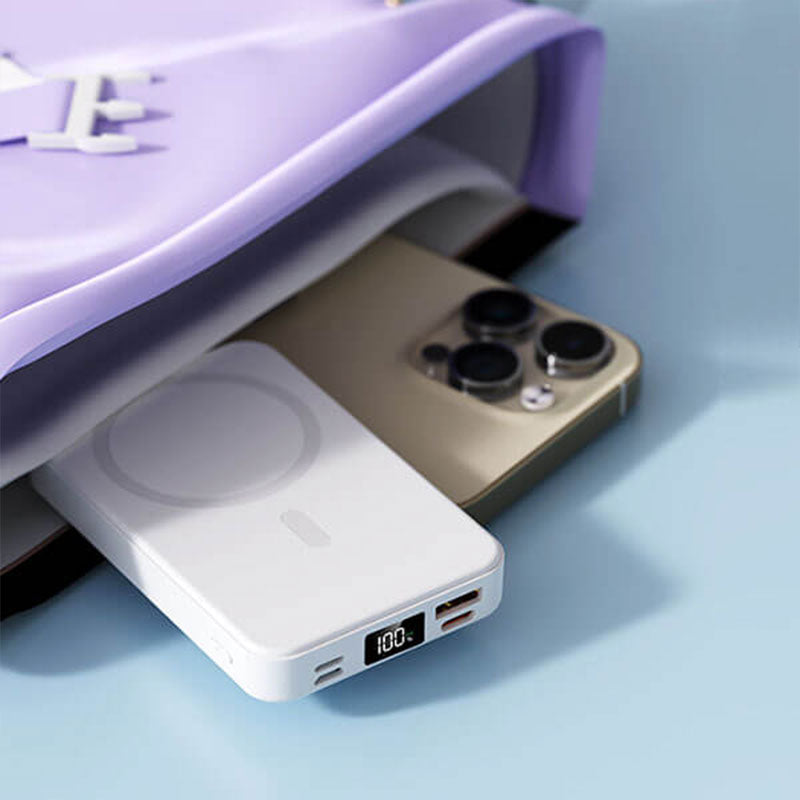 Batterie Externe Sans Fil Magnétique avec Support