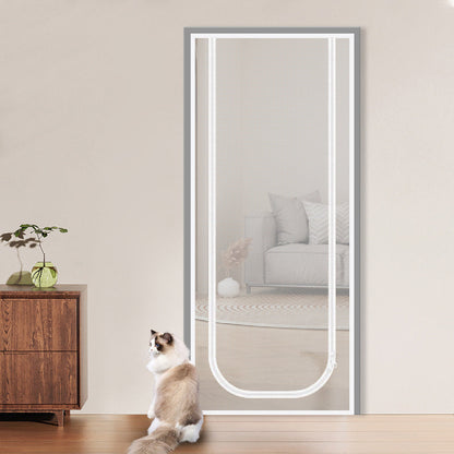 Porte moustiquaire avec fermeture éclair – tissu robuste résistant aux griffures, garde les chats et les chiens en toute sécurité à l’intérieur ou à l’extérieur, idéale pour les journées chaudes et l’air frais