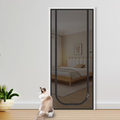 Porte moustiquaire avec fermeture éclair – tissu robuste résistant aux griffures, garde les chats et les chiens en toute sécurité à l’intérieur ou à l’extérieur, idéale pour les journées chaudes et l’air frais