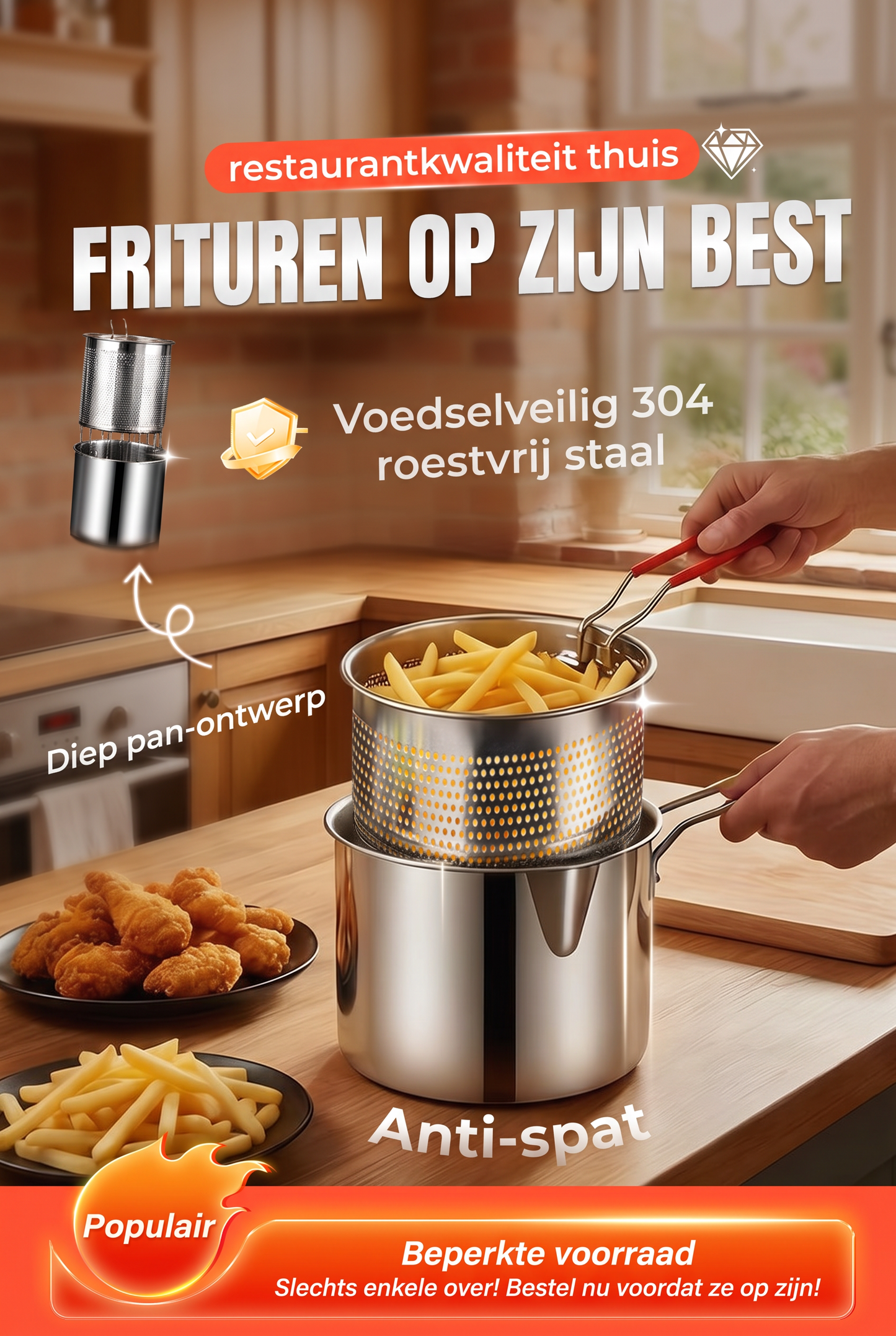 Friteuse multifonctionnelle – Frire, rôtir, cuire et mijoter dans une seule casserole